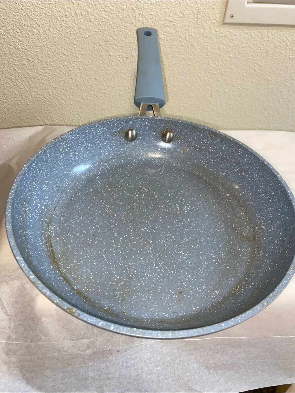 Revolution Powder Blue Nonstick Fry Pan with Soft-Touch Handle Size Medium